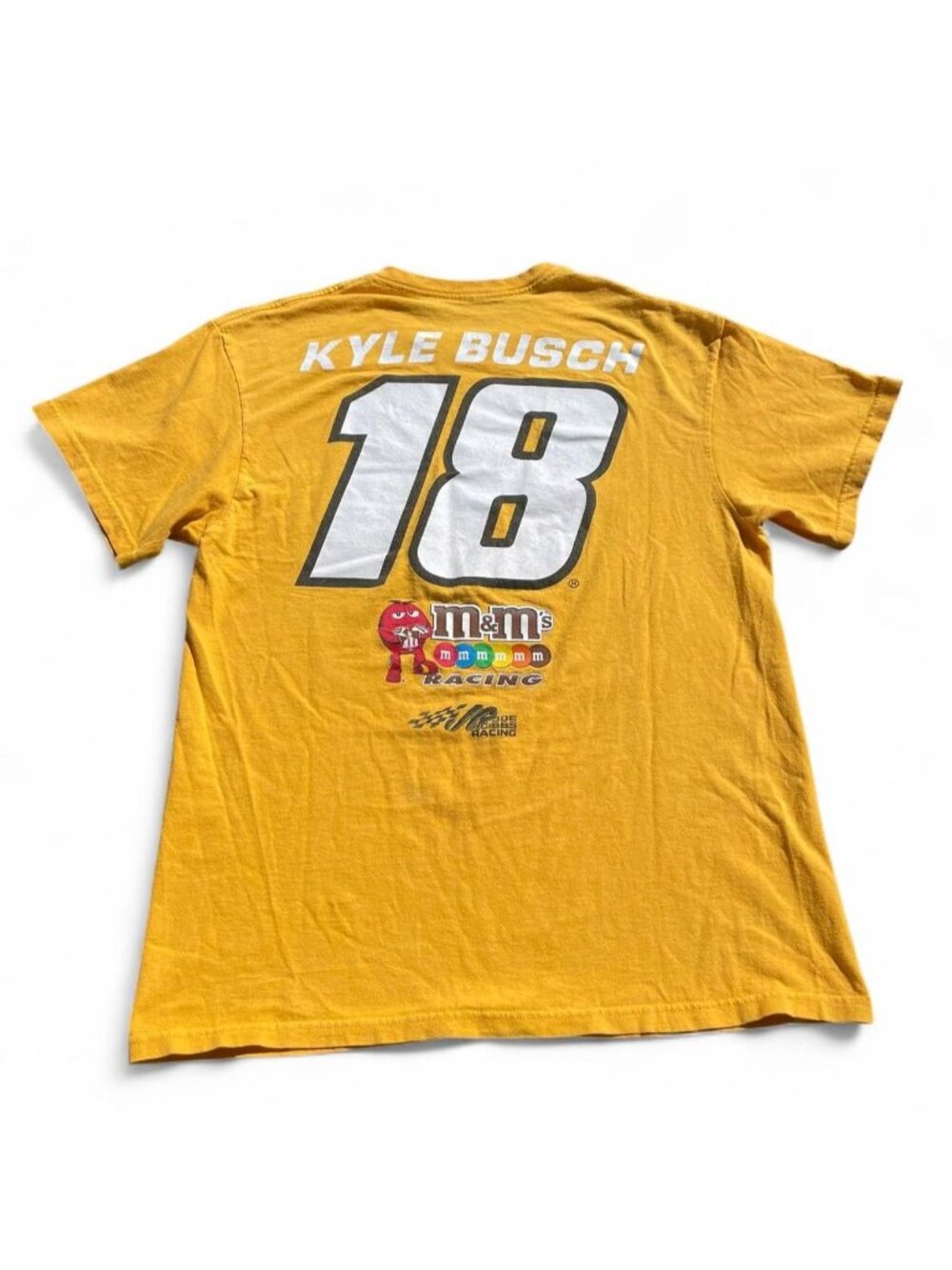 NASCAR Kyle Busch M&M's Racing T-Shirt with M&M's logo and colourful candies - Picture 3 of 6